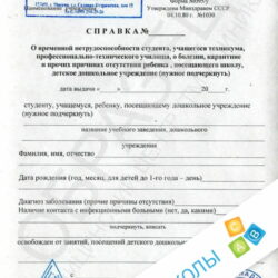 Справка для школы после болезни